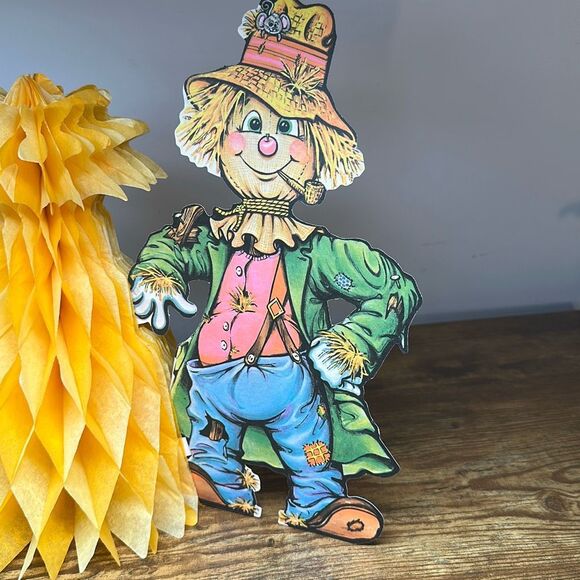 1979 Beistle Scarecrow Honeycomb Haystack Vintage Halloween Fall Decor - Picture 4 of 7